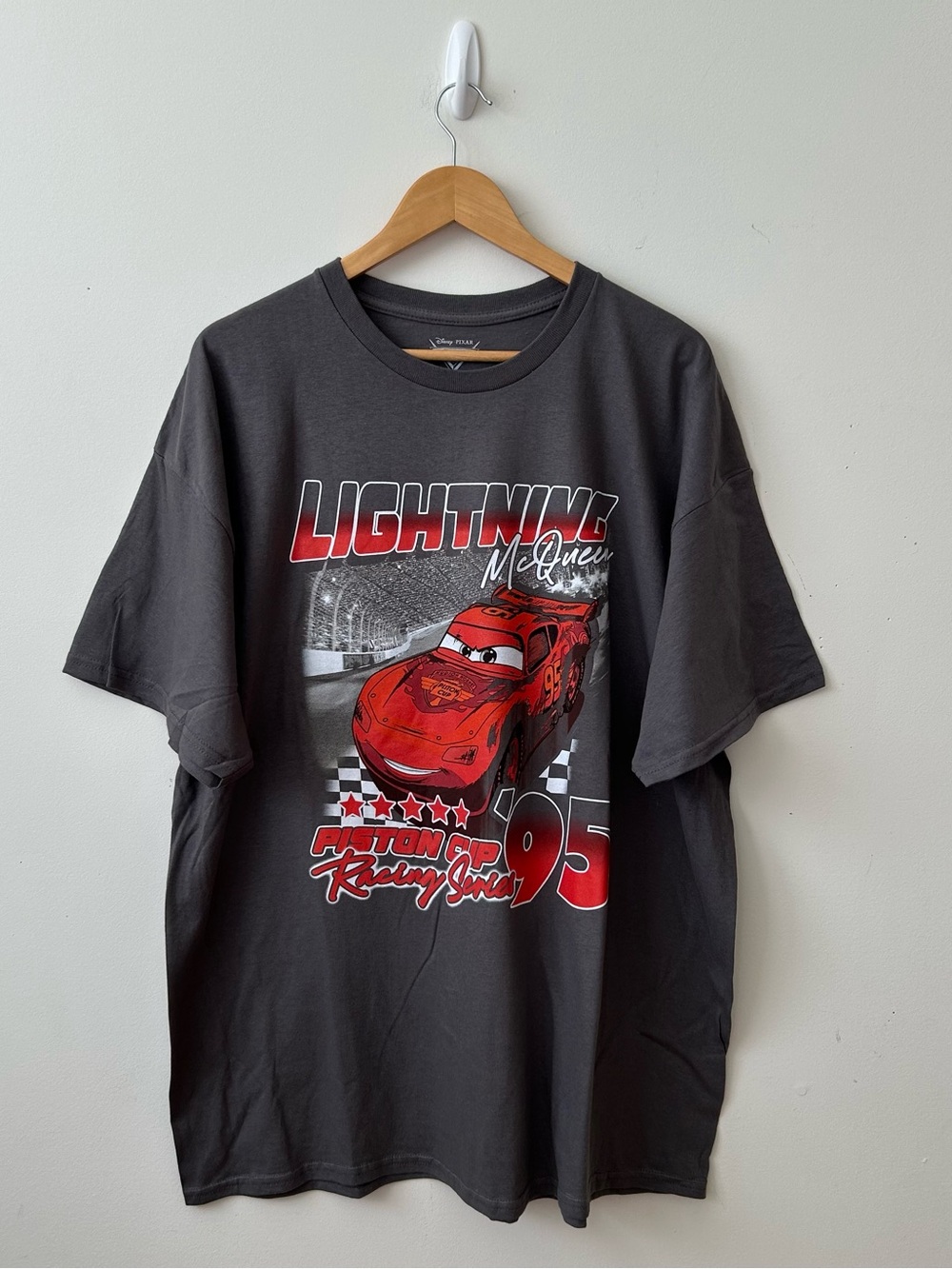 Disney Pixar Cars Lightning McQueen Graphic T-Shirt Men’s XXL Gray New